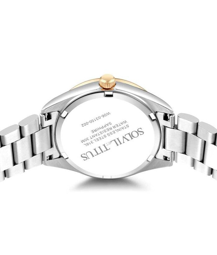 Solvil et Titus (โซวิล เอ ติตัส) นาฬิกาผู้หญิง Fair Lady 3 เข็ม ระบบควอตซ์ สายสแตนเลสสตีล (W06-03150-002)