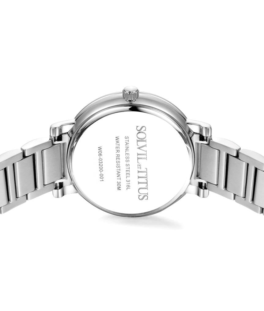 Solvil et Titus (โซวิล เอ ติตัส) นาฬิกาผู้หญิง Chandelier 3 เข็ม วันที่ ระบบควอตซ์ สายสแตนเสลสตีล (W06-03200-001)
