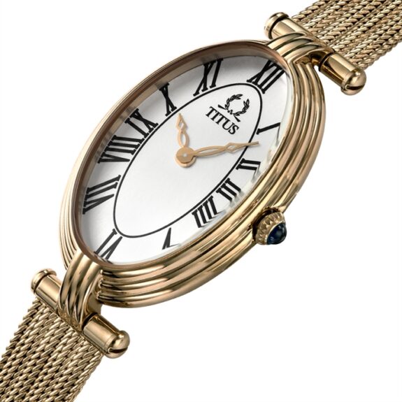 Solvil et Titus (โซวิล เอ ติตัส) นาฬิกาผู้หญิง Once 2 เข็ม ระบบควอตซ์ สายถักสแตนเลสสตีล (W06-03207-010)