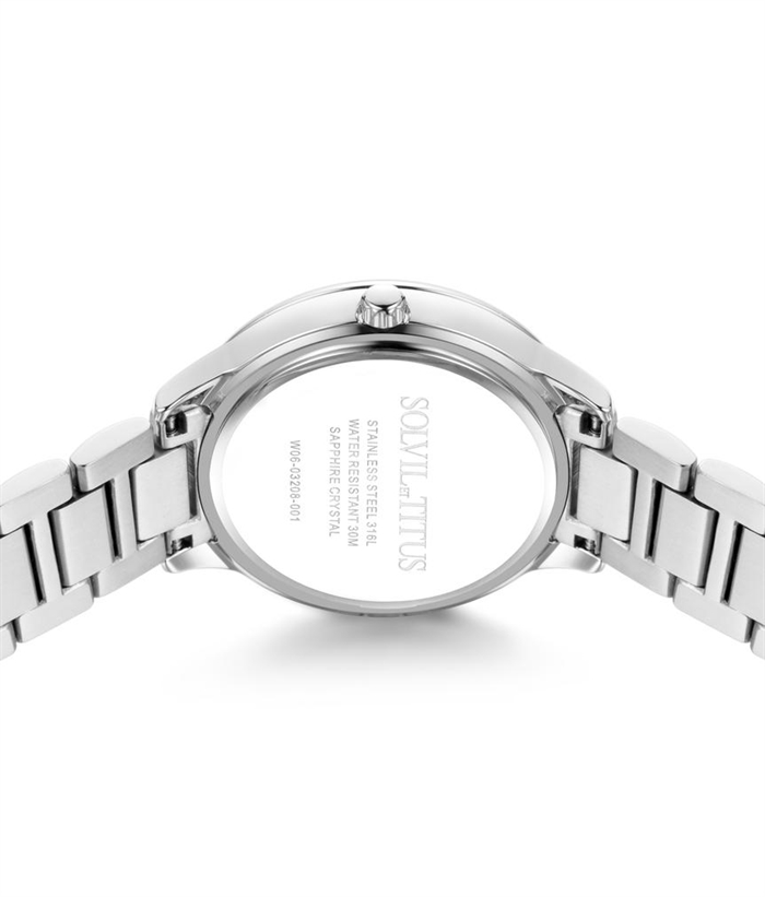 Solvil et Titus (โซวิล เอ ติตัส) นาฬิกาผู้หญิง Fashionista มัลติฟังก์ชัน ระบบควอตซ์ สายสแตนเลสสตีล (W06-03208-001)