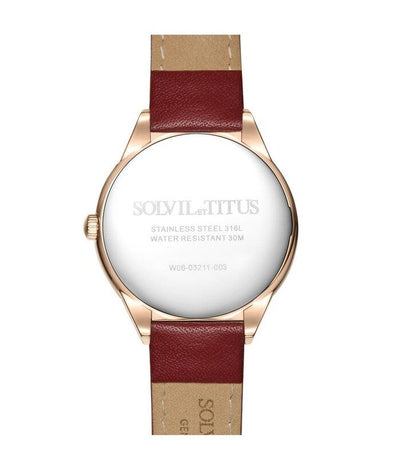 Solvil et Titus (โซวิล เอ ติตัส) นาฬิกาผู้หญิง Fashionista มัลติฟังก์ชัน ระบบควอตซ์ สายหนัง (W06-03211-003)