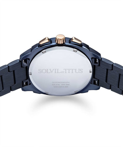 Solvil et Titus (โซวิล เอ ติตัส) นาฬิกาผู้ชาย Modernist โครโนกราฟ ระบบควอตซ์ สายสแตนเลสสตีล (W06-03214-009)