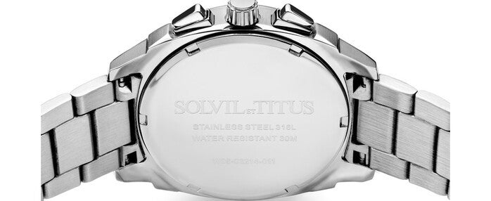 Solvil et Titus (โซวิล เอ ติตัส) นาฬิกาผู้ชาย Modernist โครโนกราฟ ระบบควอตซ์ สายสแตนเลสสตีล (W06-03214-011)