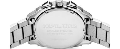 Solvil et Titus (โซวิล เอ ติตัส) นาฬิกาผู้ชาย Modernist โครโนกราฟ ระบบควอตซ์ สายสแตนเลสสตีล (W06-03214-011)