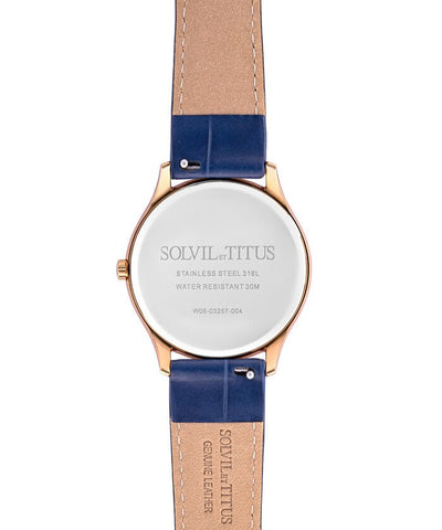 Solvil et Titus (โซวิล เอ ติตัส) นาฬิกาผู้หญิง Classicist มัลติฟังชัน ระบบควอตซ์ สายหนัง (W06-03257-004)