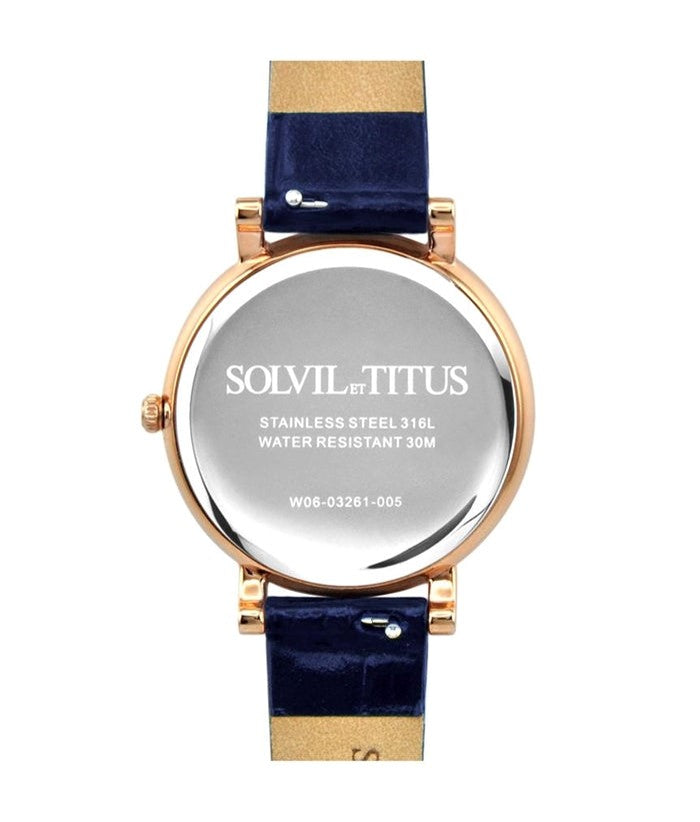 Solvil et Titus (โซวิล เอ ติตัส) นาฬิกาผู้หญิง Chandelier 3 เข็ม กลางวัน-กลางคืน ระบบควอตซ์ สายหนัง (W06-03261-005)