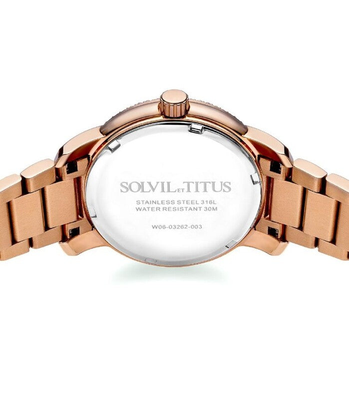 [Online Exclusive] Solvil et Titus (โซวิล เอ ติตัส) นาฬิกาผู้หญิง Devot มัลติฟังก์ชัน ระบบควอตซ์ สายสแตนเสลสตีล (W06-03262-003)