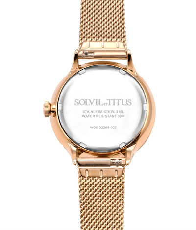 Solvil et Titus (โซวิล เอ ติตัส) นาฬิกาผู้หญิง Interlude มัลติฟังก์ชัน ระบบควอตซ์ สายสแตนเสลสตีล (W06-03264-002)
