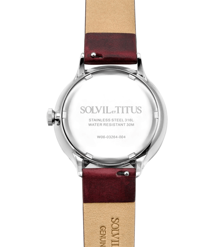 Solvil et Titus (โซวิล เอ ติตัส) นาฬิกาผู้หญิง Interlude มัลติฟังก์ชัน ระบบควอตซ์ สายหนัง (W06-03264-004)