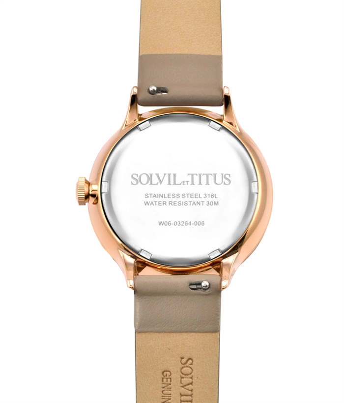 Solvil et Titus (โซวิล เอ ติตัส) นาฬิกาผู้หญิง Interlude มัลติฟังก์ชัน ระบบควอตซ์ สายหนัง (W06-03264-006)