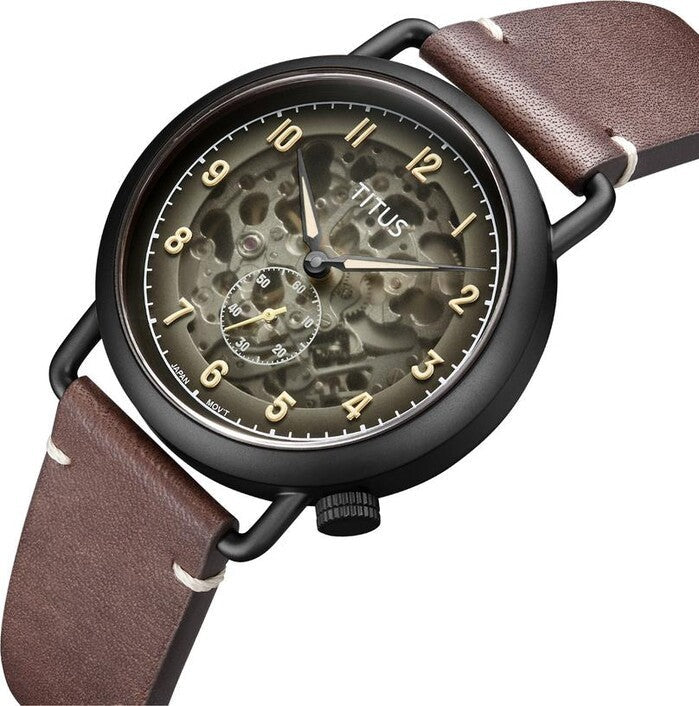 Solvil et Titus (โซวิล เอ ติตัส) นาฬิกาผู้ชาย Exquisite 3 เข็ม ระบบออโตเมติก สายหนัง (W06-03299-004)