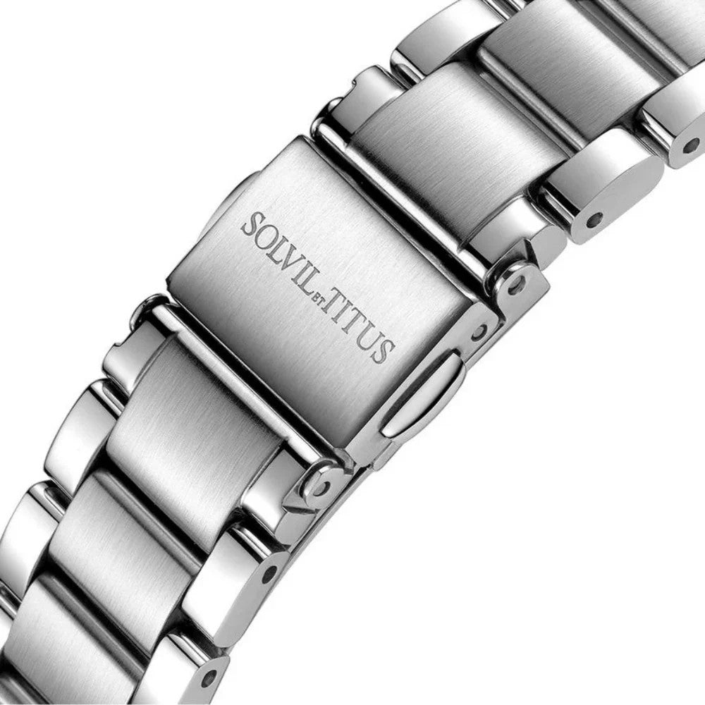 Solvil et Titus (โซวิล เอ ติตัส) นาฬิกาผู้หญิง Classic Skeleton ระบบออโตเมติก สายสเตนเลสสตีล ขนาดตัวเรือน 34 มม. (W06-03311-003)
