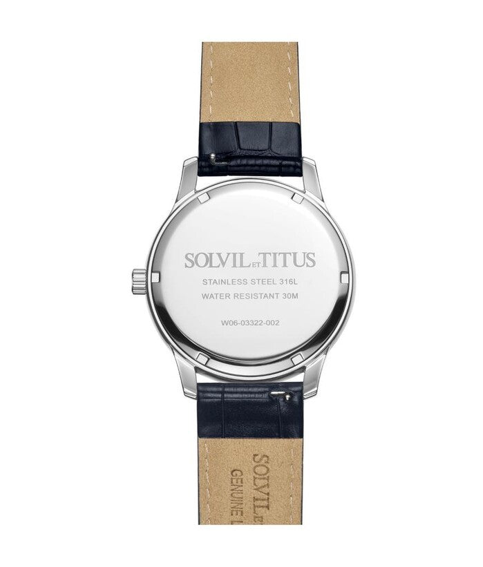 Solvil et Titus (โซวิล เอ ติตัส) นาฬิกาผู้ชาย Classicist มัลติฟังก์ชัน ระบบควอตซ์ สายหนัง (W06-03322-002)