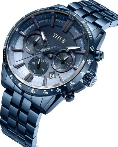 Solvil et Titus (โซวิล เอ ติตัส) นาฬิกาผู้ชาย Saber โครโนกราฟ ระบบควอตซ์ สายสเตนเลสสตีล ขนาดตัวเรือน 44.2 มม. (W06-03337-019)