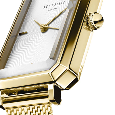 Rosefield (โรสฟิลด์) นาฬิกาผู้หญิง รุ่น Octagon XS สายถักสแตนเลสสตีล หน้าปัด 19.5 x 24  มม.