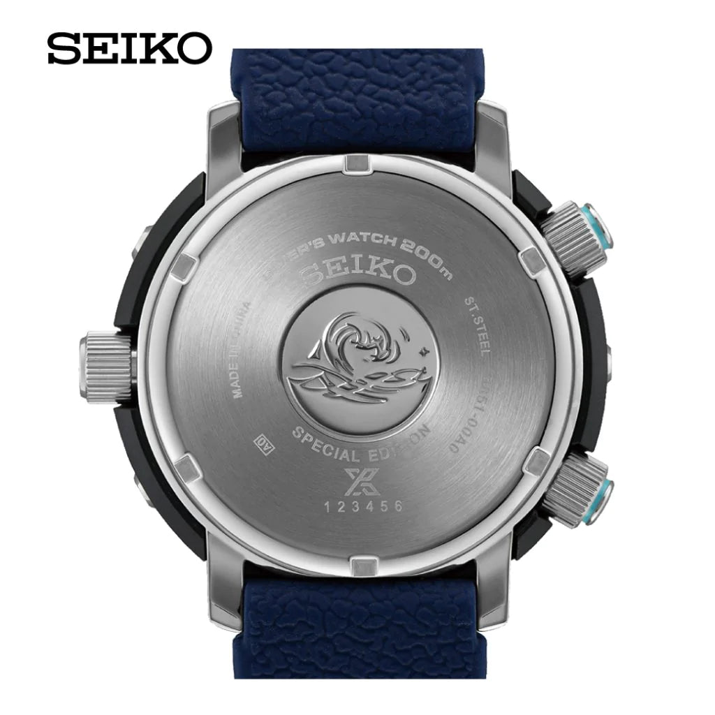 Seiko (ไซโก) นาฬิกาผู้ชาย Prospex "Tropical Lagoon" Special Edition SNJ039P ระบบโซลาร์ ไฮบริดจ์ ขนาดตัวเรือน 47.80 มม.