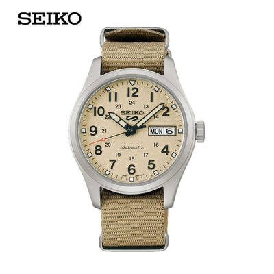 Seiko (ไซโก) นาฬิกาผู้ชาย New Seiko 5 Sports Field Mid-Size "Sports” ระบบอัตโนมัติ ขนาดตัวเรือน 36.37 มม.