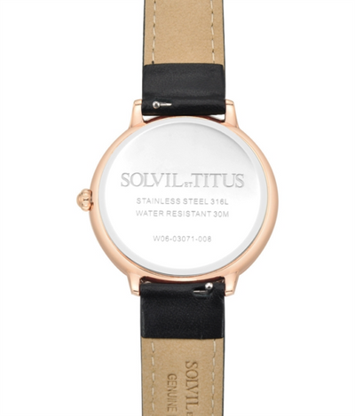 Solvil et Titus (โซวิล เอ ติตัส) นาฬิกาผู้หญิง Fashionista มัลติฟังก์ชัน ระบบควอตซ์ สายหนัง (W06-03071-008)