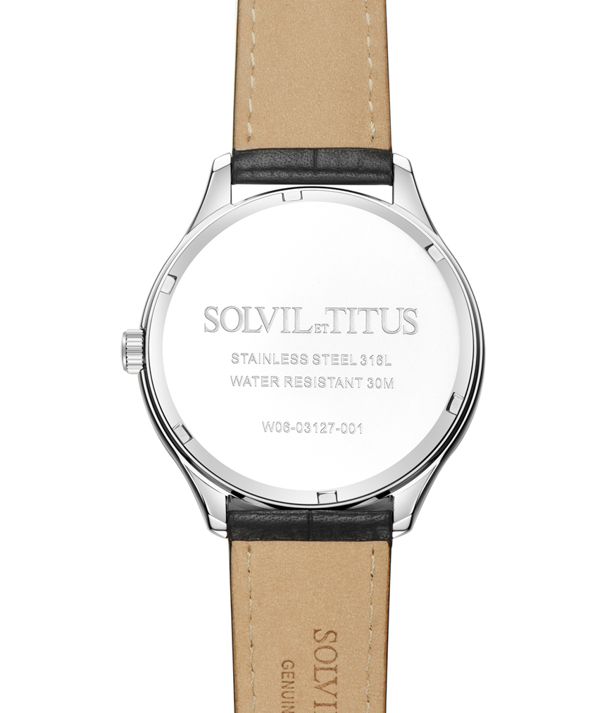 Solvil et Titus (โซวิล เอ ติตัส) นาฬิกาผู้ชาย Zeitgeist 3 เข็ม ระบบควอตซ์ สายหนัง (W06-03127-001)