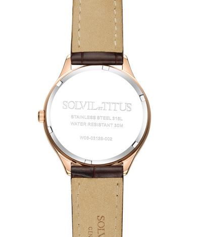 Solvil et Titus (โซวิล เอ ติตัส) นาฬิกาผู้หญิง Zeitgeist 3 เข็ม ระบบควอตซ์ สายหนัง (W06-03128-002)