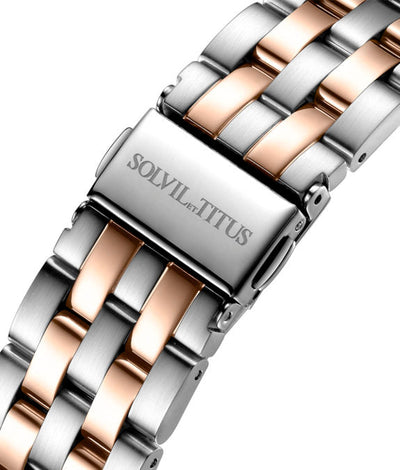 Solvil et Titus (โซวิล เอ ติตัส) นาฬิกาผู้ชาย Exquisite 3 เข็ม วันที่ ระบบออโตเมติก สายสแตนเลสสตีล (W06-03217-002)