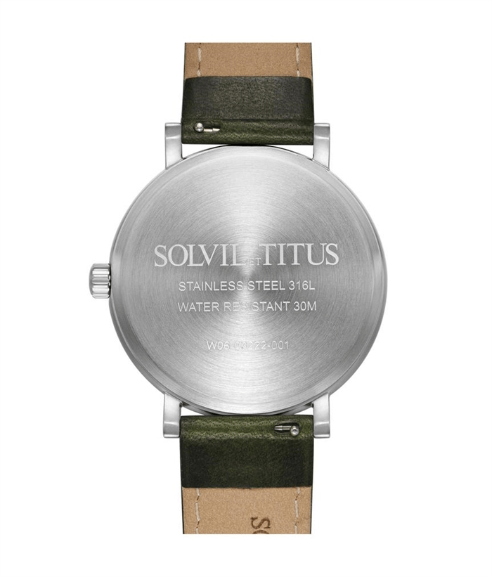 Solvil et Titus (โซวิล เอ ติตัส) นาฬิกาผู้ชาย Classicist มัลติฟังก์ชัน ระบบควอตซ์ สายหนัง (W06-03222-001)