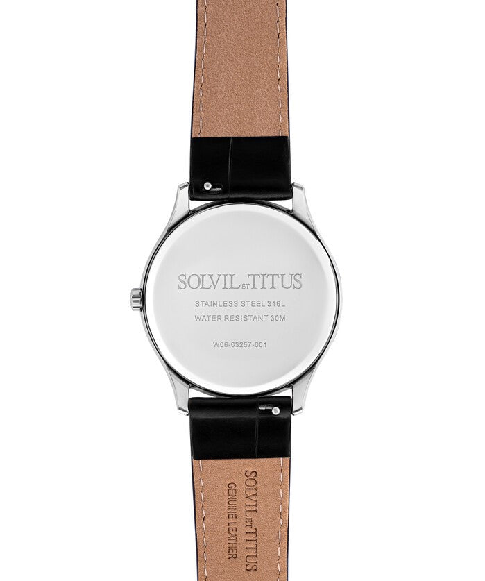 Solvil et Titus (โซวิล เอ ติตัส) นาฬิกาผู้หญิง Classicist มัลติฟังชัน ระบบควอตซ์ สายหนัง (W06-03257-001)
